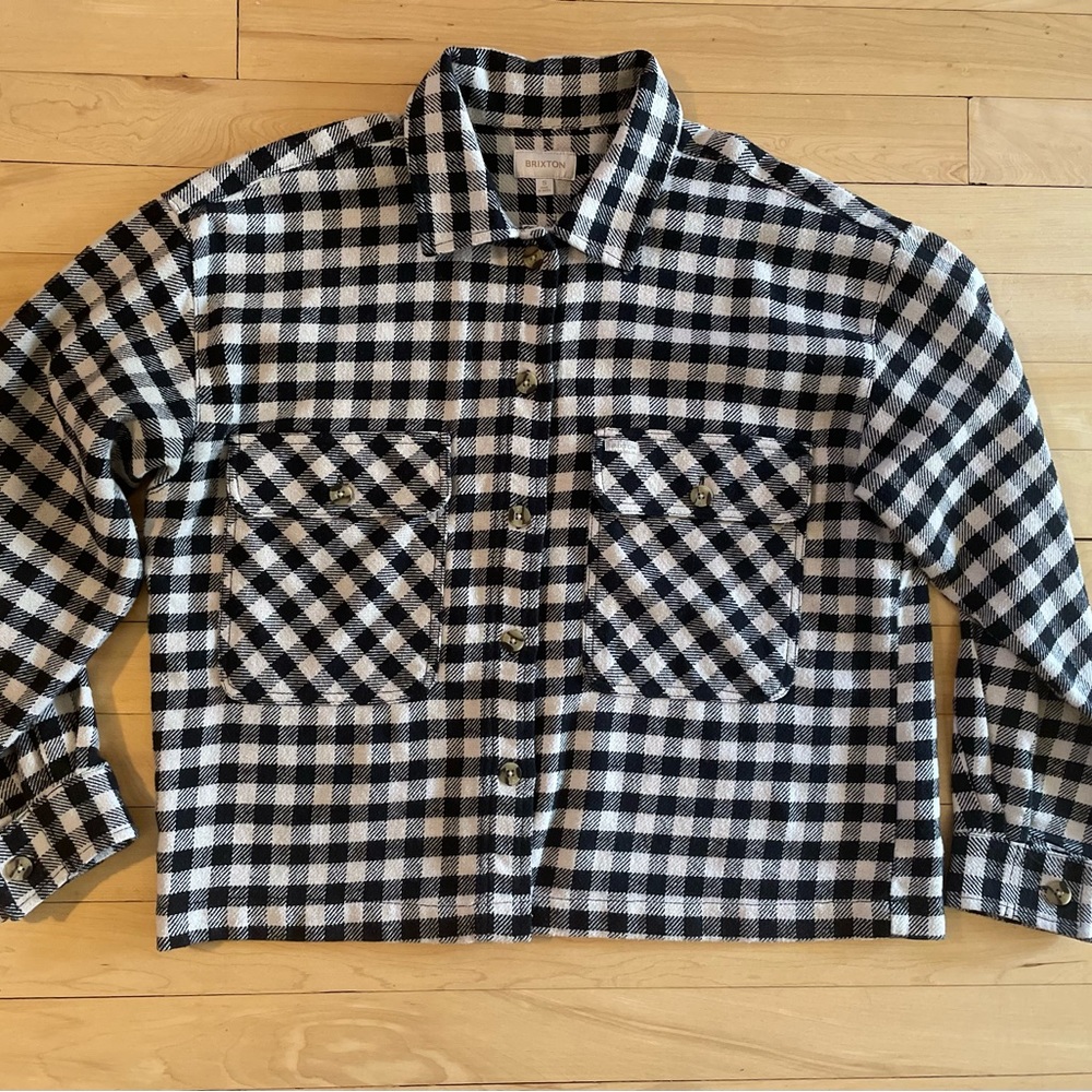 BRIXTON Button-Up Checkered Plaid Long Sleeves Collared Small